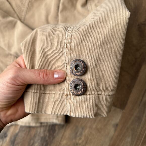 Levi's Corduroy Jacket Women's Size Large Beige Western Cowboy Buttons Down 5478 - Picture 10 of 11